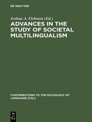 cover image of Advances in the Study of Societal Multilingualism
